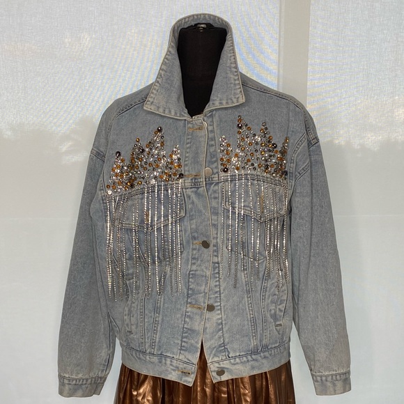 Denim and rhinestone jacket - Picture 2 of 3